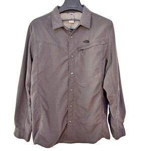 The North Face Mens A5 Series Long Sleeve Button Up Shirt Gray Large Venting